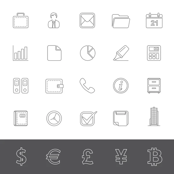 Line Icons: Business — Stock Vector