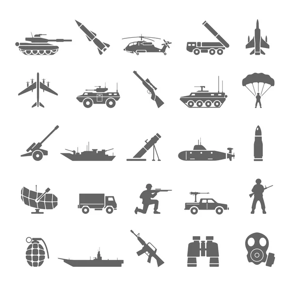 Black Icons - Army — Stock Vector