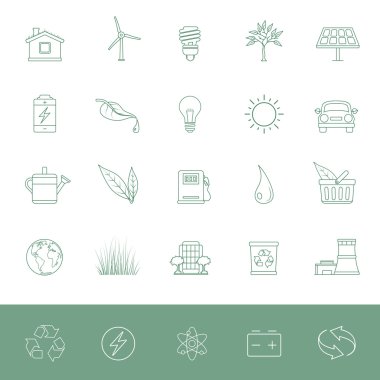 Satır simgeler - çevre koruma