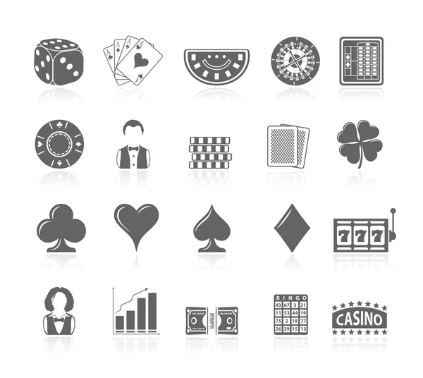 Icônes noires - Jeux d'argent — Image vectorielle