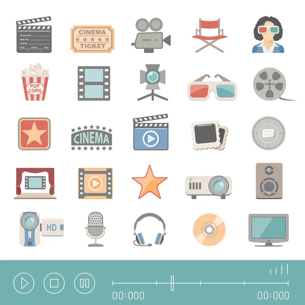 Flat Icons - Cinema — Stock Vector