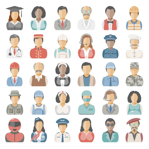 Iconos planos - Personas — Vector de stock