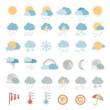 Flat Icons - Weather clipart