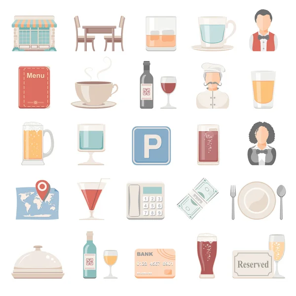 Platte Icons - Restaurant — Stockvector