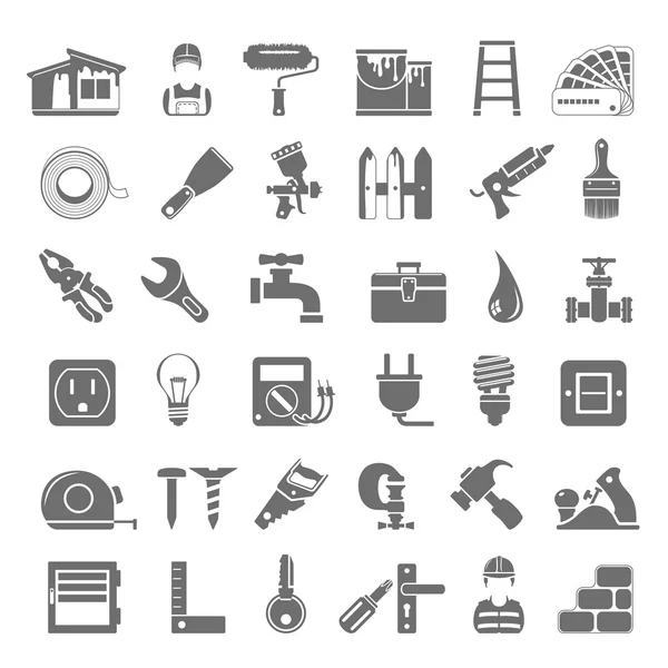 Black Icons - Home Repair — Stock Vector