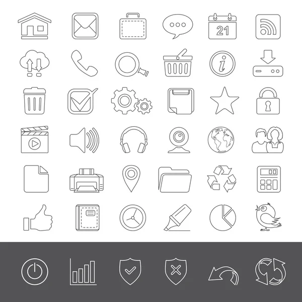 Iconos de línea - Web — Archivo Imágenes Vectoriales