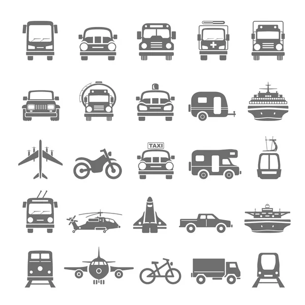 Iconos negros - Transporte — Vector de stock