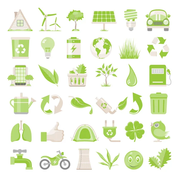 Flat Icons - Environmental Conservation — Stock Vector
