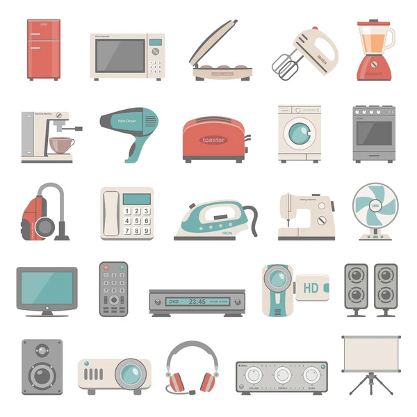 Platte Icons - huis toestel — Stockvector