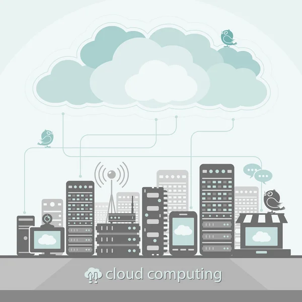 Cloud computing — Stockový vektor