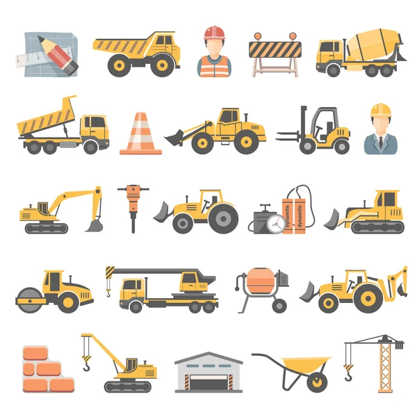 Iconos planos - Construcción — Vector de stock