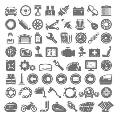 Black Icons - Car and Motorcycle Parts clipart