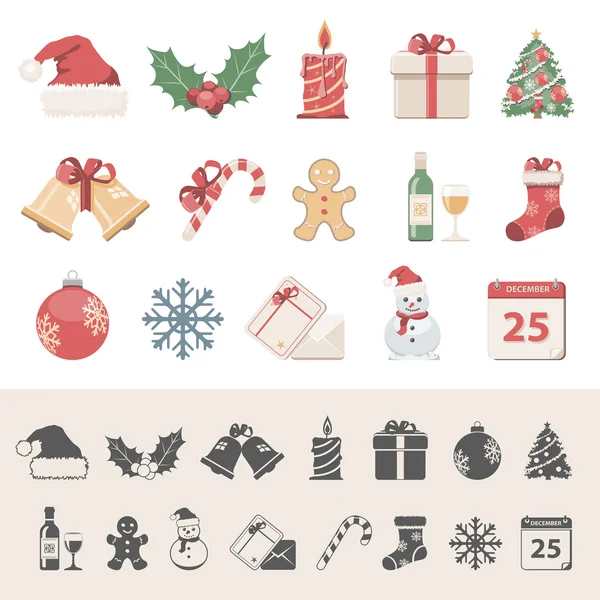 Platte Icons - Christmas — Stockvector