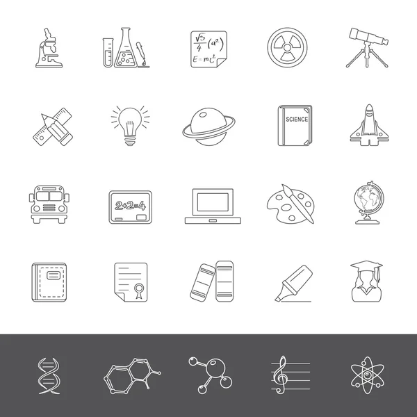 Line Icons - Science and Education — Stock Vector