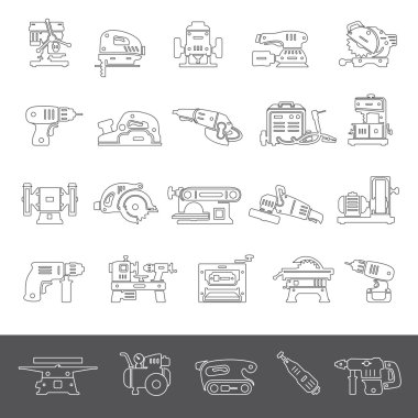 Line Icons - Power Tools clipart