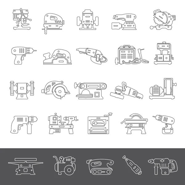 Iconos de línea - Herramientas eléctricas — Archivo Imágenes Vectoriales
