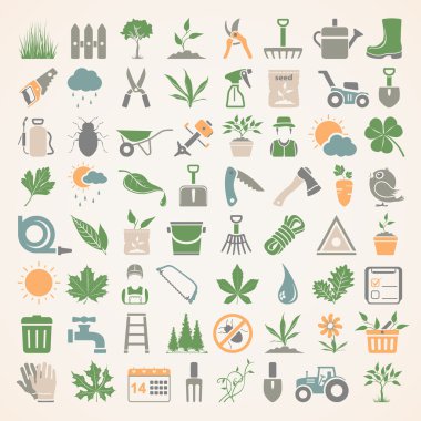 Düz simgeler - Bahçe