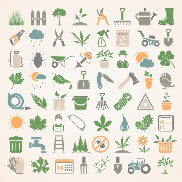 Плоские иконы - Садоводство — стоковый вектор