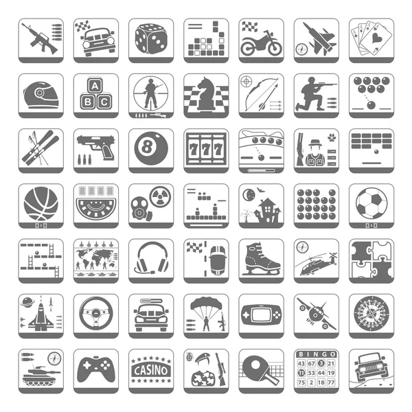 Zwarte pictogrammen - Video Games — Stockvector