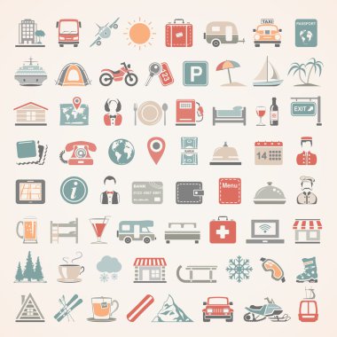 Düz simgeler - seyahat