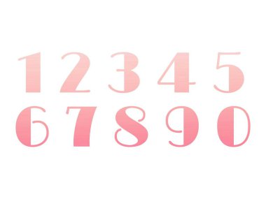 Gradyan sayılar pembeden beyaza