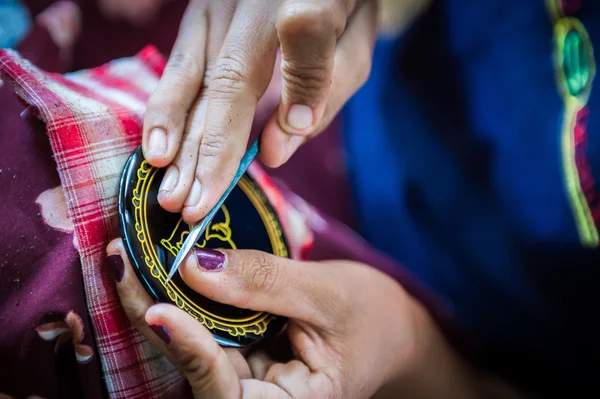 Lacquer manufacture in Bagan, Myanmar — Stock Photo, Image