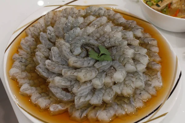 Gros Plan Nourriture Thaïlandaise Est Crevettes Dans Sauce Poisson Nourriture — Photo