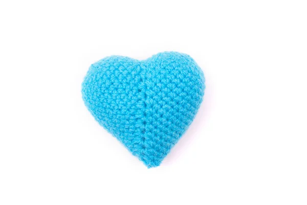 Heart crocheted from threads — Stock Photo, Image