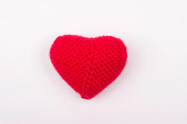 Heart crocheted from threads — Stock Photo, Image