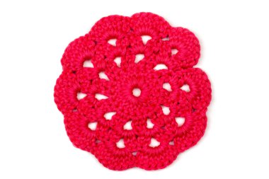 bir w üzerinde bir daire şeklinde güzel kumaş iplik kroşe