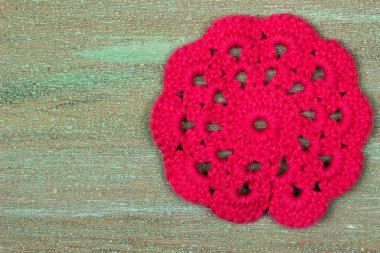 tur üzerinde bir daire şeklinde güzel kumaş iplik kroşe