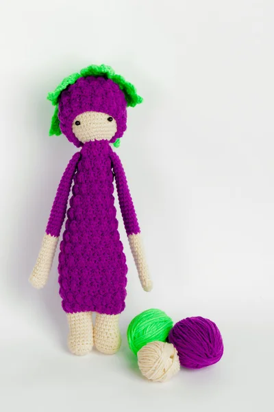 Peluches, crochet, jouets mûres, écheveaux de fil — Photo