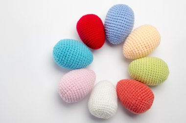 Easter egg made from yarn clipart