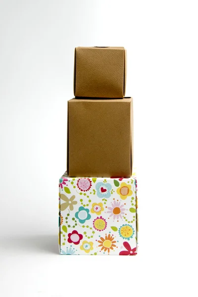 Colored boxes made of cardboard — Stock Photo, Image
