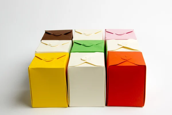 Colored boxes made of cardboard — Stock Photo, Image