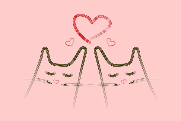 Cats in love — Stock Vector