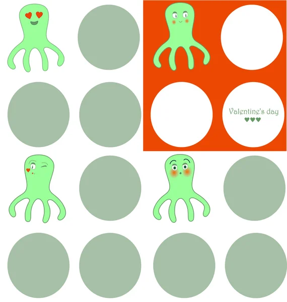 Lovely octopuses — Stock Vector