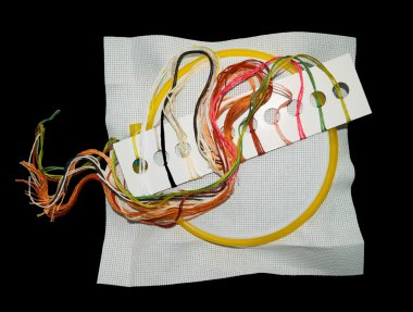 Çapraz dikiş seti izole