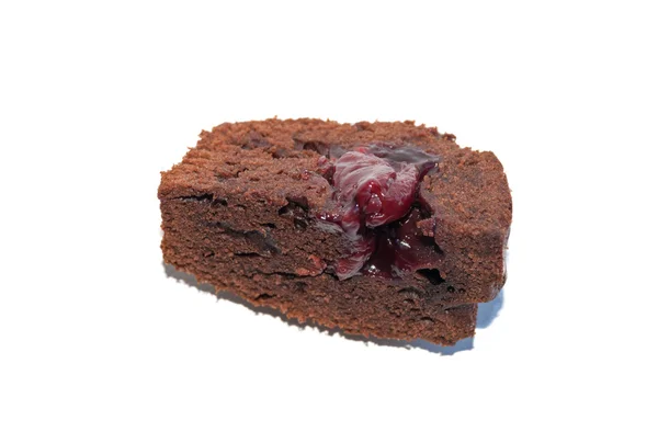 Çikolatalı kek kes — Stok fotoğraf