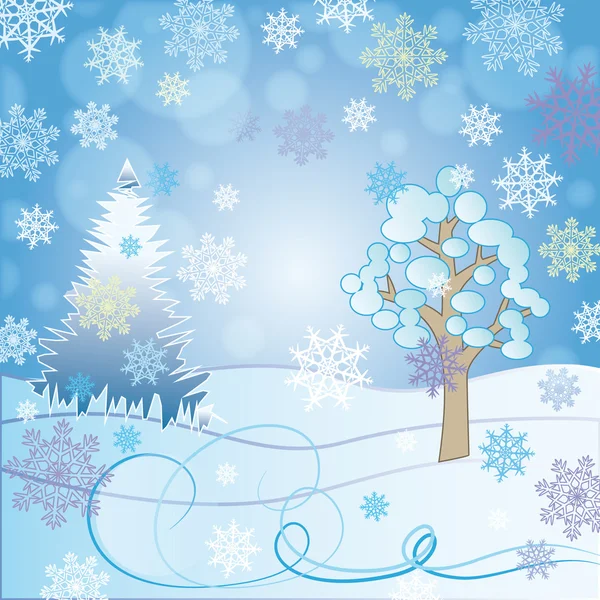 Winter forest — Stock Vector