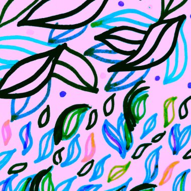 Renkli Orman Kağıdı. Pembe Sıkıntılı Doku. Siyah Modern Doku. Flora Tasarım. Yeşil Cennet Panoraması. Suluboya Çizimi. Mavi Soyut Batik.