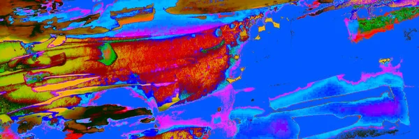 青の芸術版画 黒の落書き 流体要素 ピンクのブラッシュバックドロップ ダークプリント ネオンアートのイラスト カラフルな抽象 落書き — ストック写真