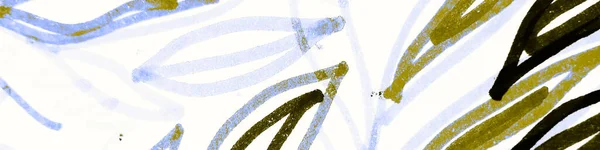 明るい葉のテクスチャ 青手描きバナー スカイロマンスプリント ホワイトパーム素材 カーキヴィンテージ壁紙 グランジバックドロップ 黒抽象落書き — ストック写真