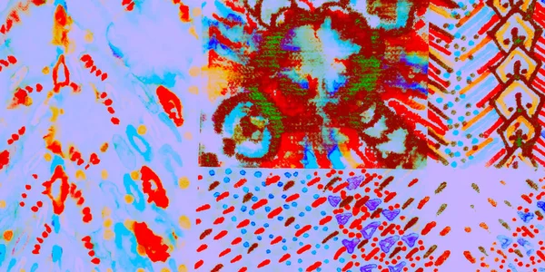 レッドインクダーティテンプレート オレンジ コンテンポラリー プリント 明るいダーティペーパー 緑の死の背景 ブルーウォーターカラーの装飾 アクリルブラシ 原題はPerple Messy — ストック写真
