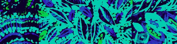 Textura Ornamento Verde Diseño Popular Azul Ocean Pachwork Arte Fondo — Foto de Stock