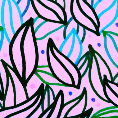 Siyah Yaprak İllüstrasyonu. Mavi Vintage Canva. Pembe Modern Doku. Bitki Arkaplanı. Azure Soft Element. Kirli Sancak. Renkli Soyut Kağıt.