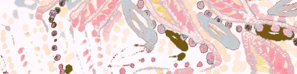 ホワイト ボタニックプリント パステルブラシのテキスタイルの背景 バイオレットクール落書き ダーティアートパターン 花のアートワーク 液体パターン 結婚式の飾り 概要イラスト — ストック写真