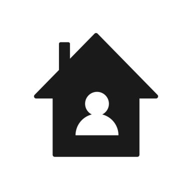 Ev İkonası Kal. Vektör İllüstrasyonu, Düz Tasarım.