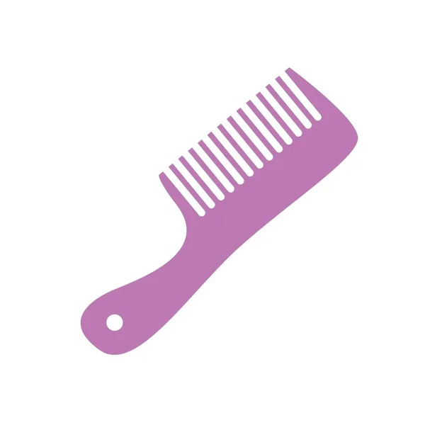 Pink hair brush or comb isolated icon. Vector illustration on white isolated background. — Stock Vector