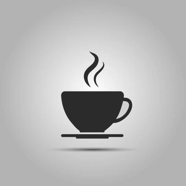 Uma xícara de café quente ou bebida de cafeína ícone vetorial plana para aplicativos e sites de alimentos — Vetor de Stock